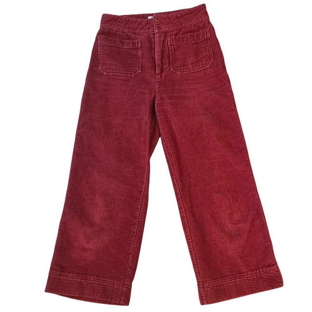 Marine Layer Wide-Leg Corduroy Pants in Deep Red